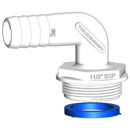 TRUDESIGN 1-1/2" BSP (M) Aquavalve Hose Tail - Angled