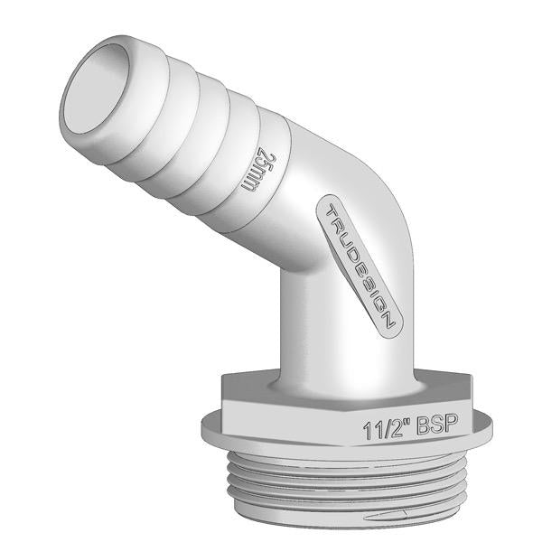 TRUDESIGN 1-1/2" BSP (M) Tank Fitting - Angled