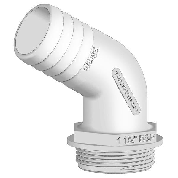 TRUDESIGN 1-1/2" BSP (M) Tank Fitting - Angled