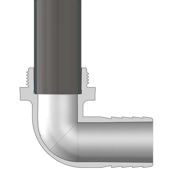 TRUDESIGN 1-1/2" BSP (M) Tank Fitting - Angled