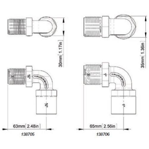 TRUDESIGN Connector - Female & Male Thread 90 Degree - Bosuns Boat