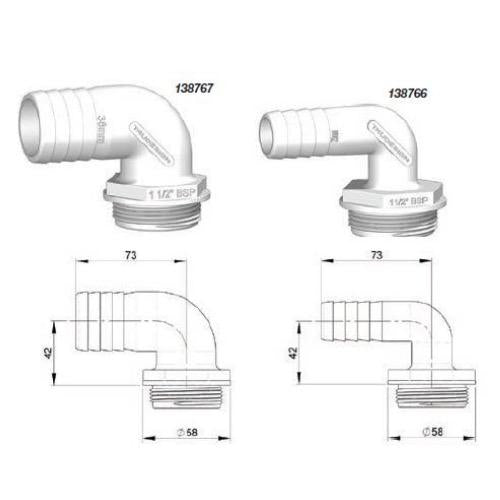 TRUDESIGN Tank Fitting 90 Degree
