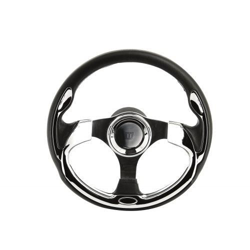 Vetus Argentus Marine Steering Wheel – Black & Chrome, 320mm - Bosuns Boat