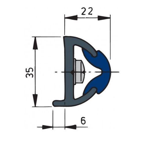 Vetus Base Profile for Rubbing Strake POLY35x28 (POLY35) - Bosuns Boat