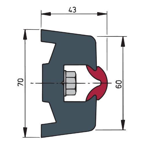Vetus Base Profile for Rubbing Strake TRAP70 (Inlay Ordered Separately) - Bosuns Boat