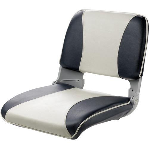 Vetus CREW Deluxe Lightweight Folding Boat Seat – White with Dark Blue Insert (CHCBWB) - Bosuns Boat