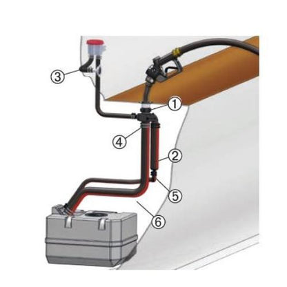 Vetus FSA Fuel Splash-Stop — Anodised Aluminium, 38mm & 51mm Hose (3 Models) - Bosuns Boat
