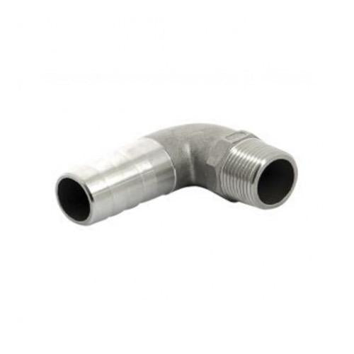 Vetus Male Angled Hose Connector 90° Stainless Steel (QB05M) - Bosuns Boat