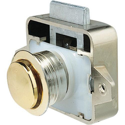 Vetus Push-Button Lock — Brass or Chrome Finish (LOCKDR) - Bosuns Boat