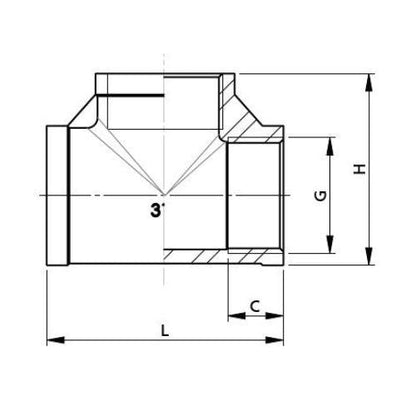 Vetus QS050 Female End Plug T-Piece — AISI 316 Stainless Steel, BSP 3/8–2" (7 Sizes) - Bosuns Boat