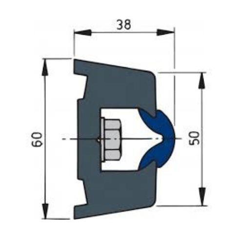 Vetus Set of 2 Stainless Steel End Pieces for Rubbing Strake