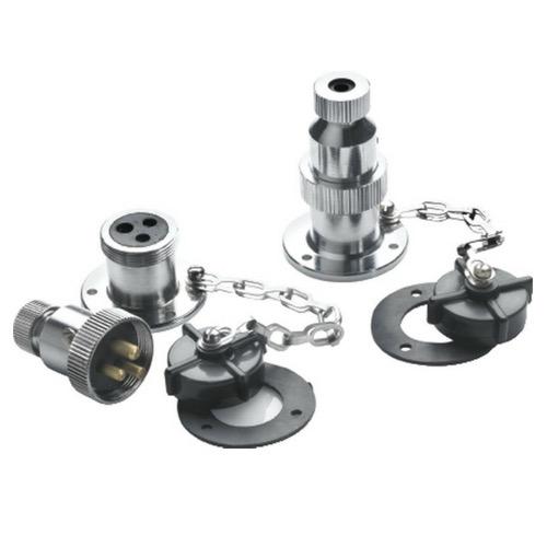 Vetus Watertight Plug and Socket - Chrome Plated Brass - Bosuns Boat