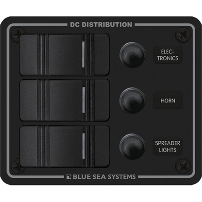 Water Resistant Circuit Breaker Panel 3 Position-Black