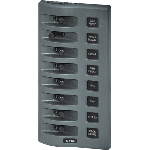 WeatherDeck 12V DC Waterproof Panel -  8 Positions - Bosuns Boat