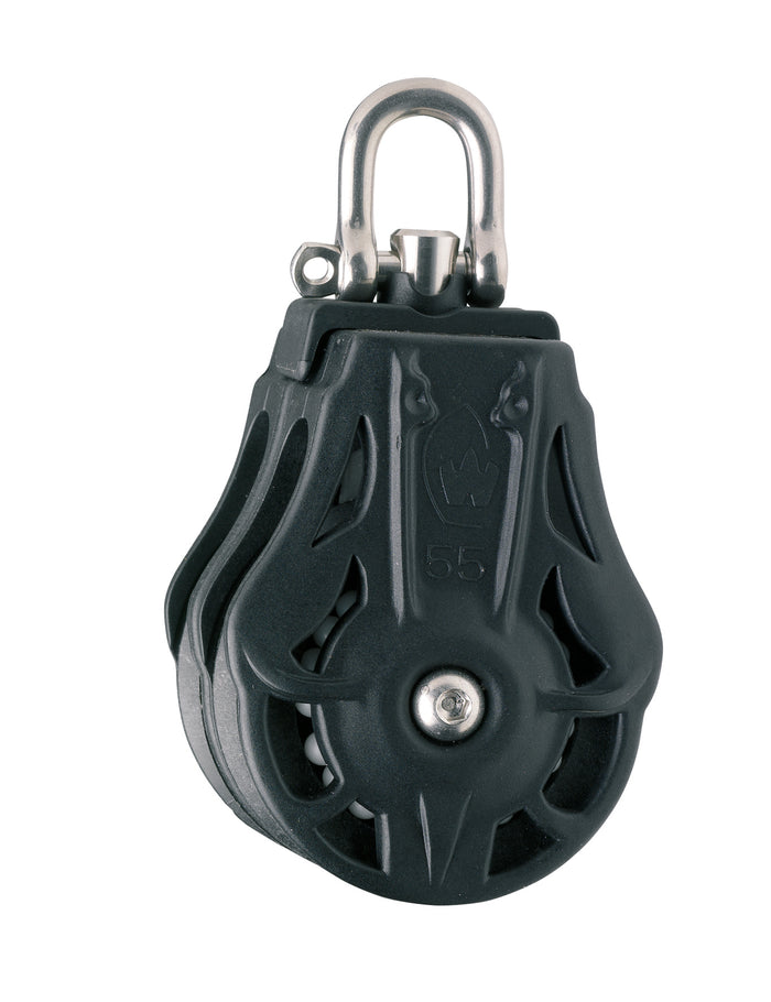 Wichard 75205 Ball bearing blocks / sheave 70 / double / with swivel head - bosunsboat