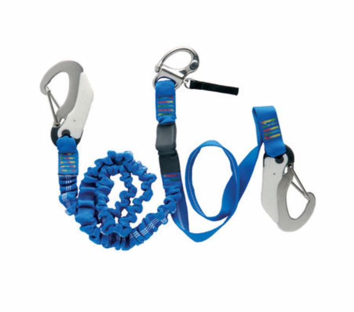 Wichard Elastic tether - Releasable - 2M + 1M fixed line - 3 hooks - Bosuns Boat