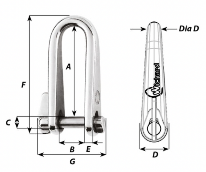 Wichard Key pin shackle - Dia 5 mm