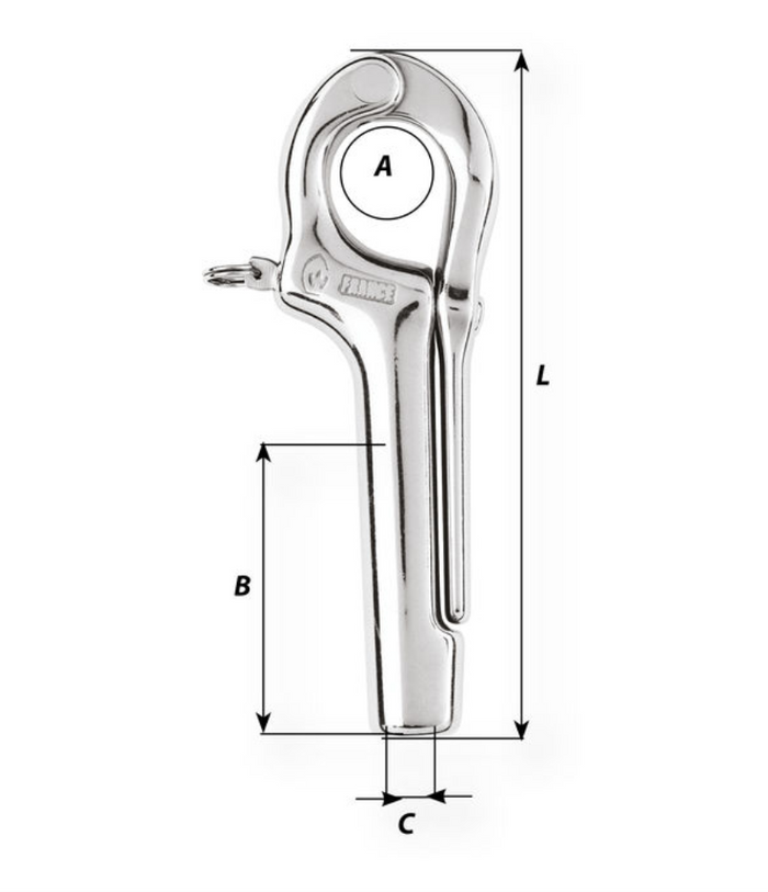 Wichard Pelican lifeline hook - Length: 170 mm - M12*175 - Bosuns Boat