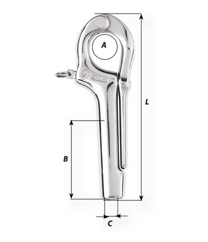 Wichard Pelican lifeline hook - Length: 170 mm - M12*175 - Bosuns Boat