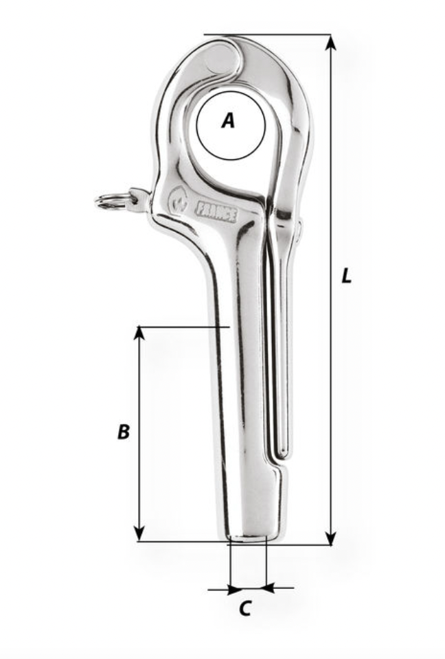 Wichard Pelican lifeline hook - Length: 170 mm - M14*200 - Bosuns Boat