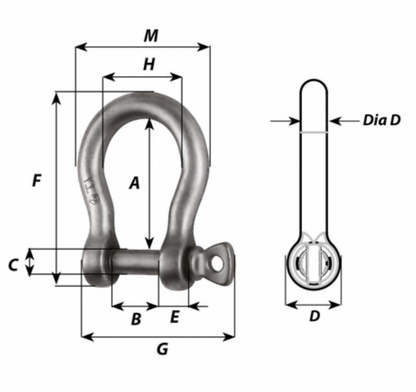 Wichard Titanium bow shackle - Dia 10 mm - Bosuns Boat