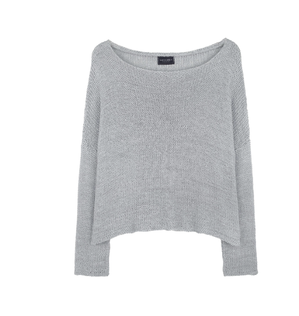 Wooden Ships Knits Key West Crew Cotton Sweater, Silvertone