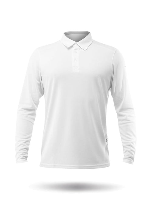 Zhik Mens Dry LT Long Sleeve Polo - White