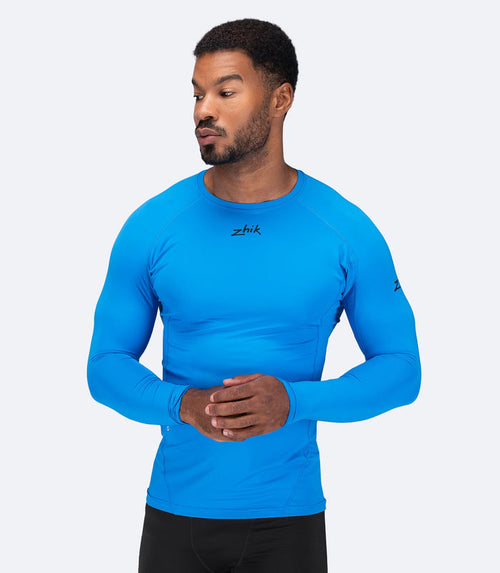 Zhik Mens Eco Spandex LT Long Sleeve Baselayer Top - Cyan - Bosuns Boat