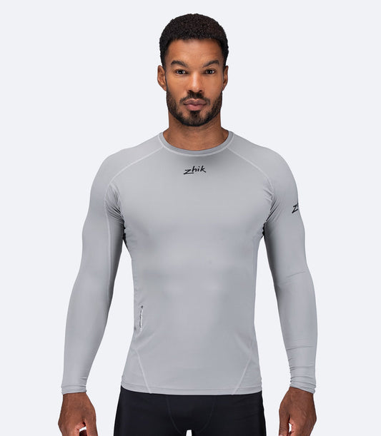Zhik Mens Eco Spandex LT Long Sleeve Baselayer Top - Platinum - Bosuns Boat