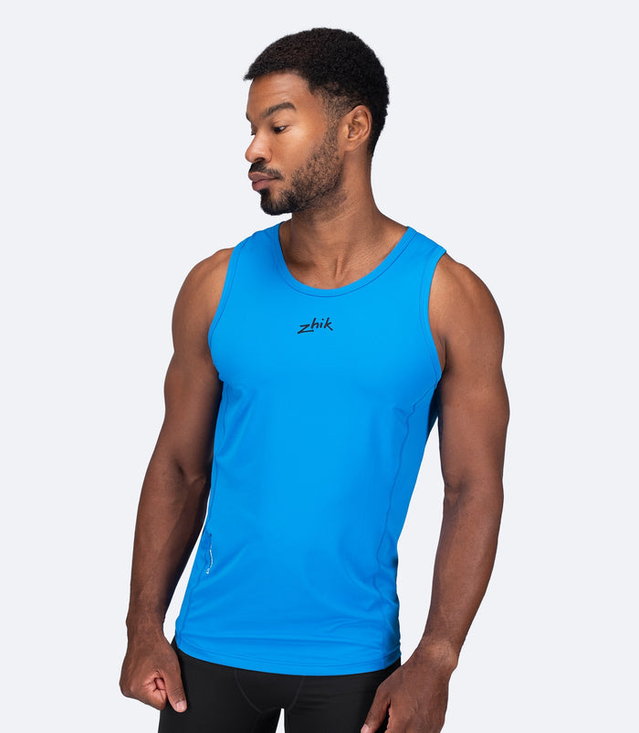 Zhik Mens Eco Spandex LT Race Singlet - Cyan - Bosuns Boat