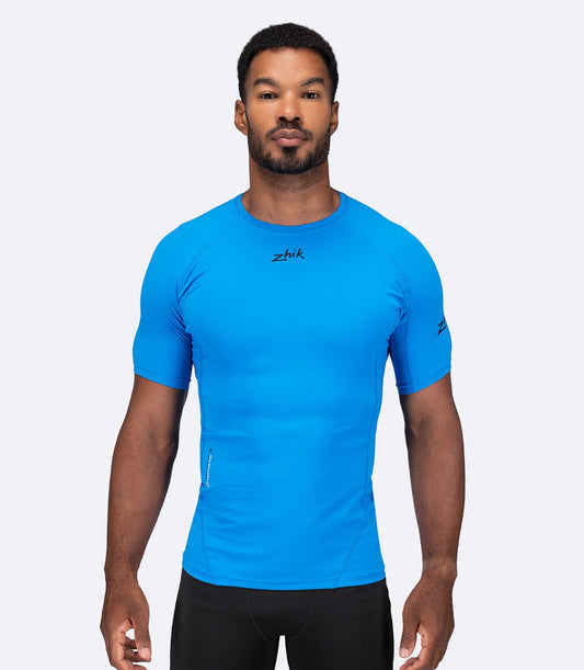 Zhik Mens Eco Spandex LT Short Sleeve Baselayer Top - Cyan - Bosuns Boat