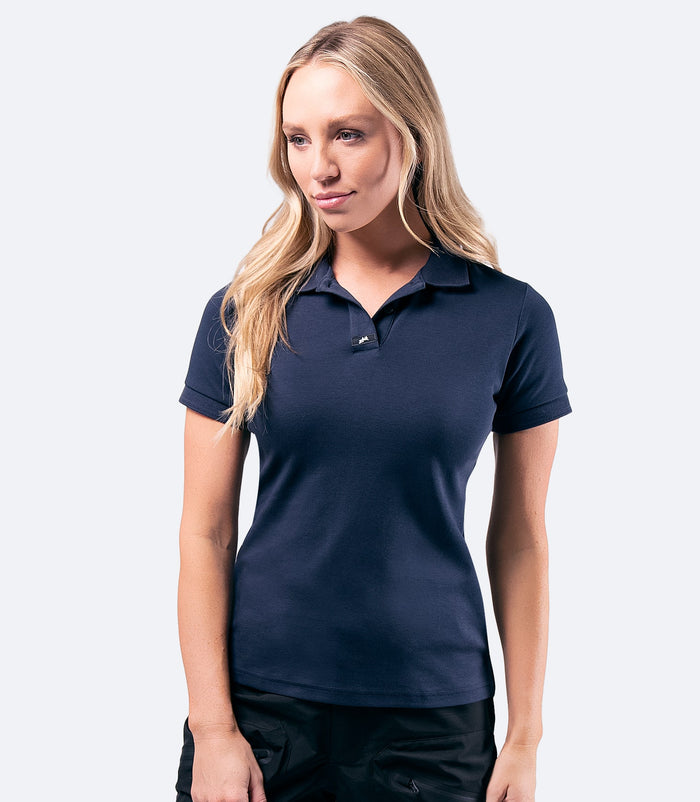 Zhik Womens Pima Cotton Polo - Navy - Bosuns Boat