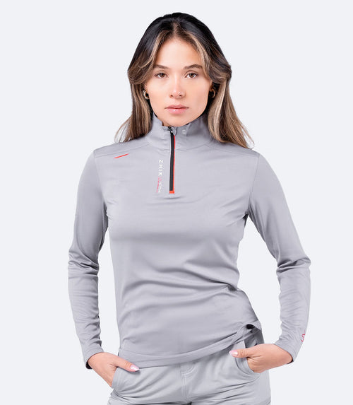Zhik Womens UVActive High Collar 1/4 Zip Top - Grey - Bosuns Boat