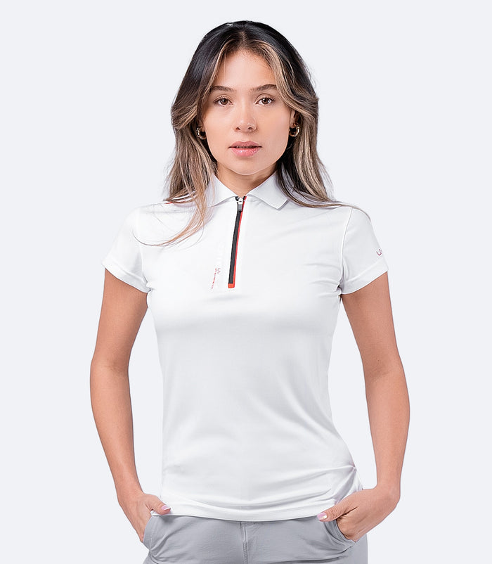 Zhik Womens UVActive Zip Sports Polo - White - Bosuns Boat