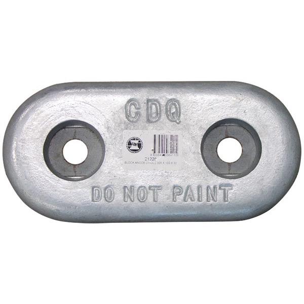 Zinc Oval Block Anode Bolt-on