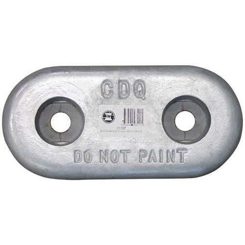 Zinc Oval Block Anode Bolt-on