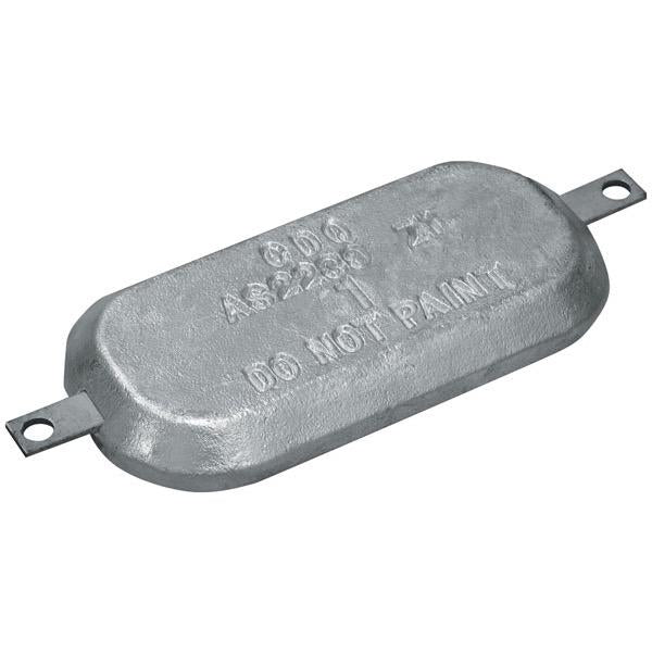 Zinc Oval Block Anode w/ Strap - 300mm x 150mm