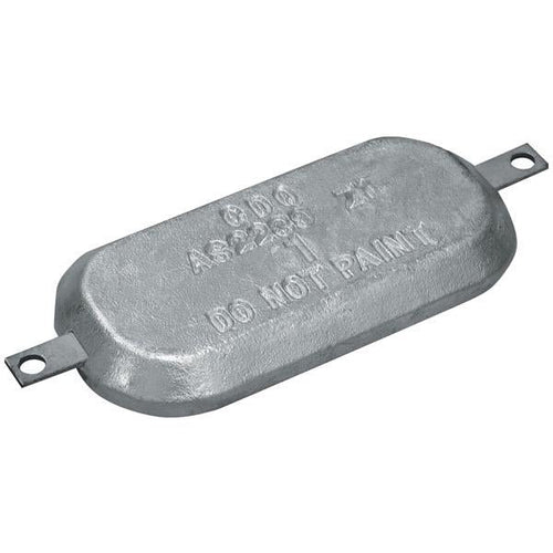 Zinc Oval Block Anode w/ Strap - 300mm x 150mm