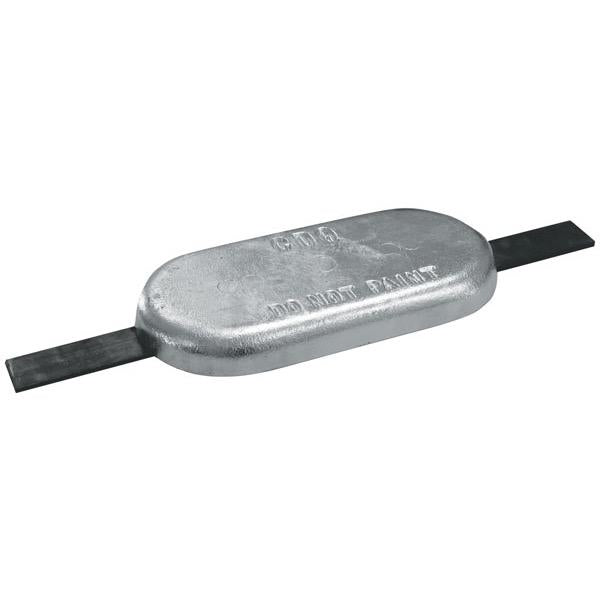 Zinc Oval Block Anode w/ Strap