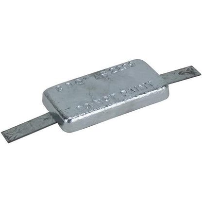 Zinc Rectangle Block Anode w/ Strap