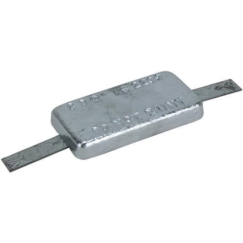 Zinc Rectangle Block Anode w/ Strap