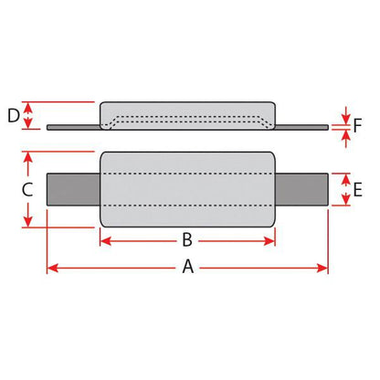 Zinc Rectangle Block Anode w/ Strap