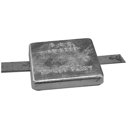 Zinc Square Block Anode w/ Strap - 155mm x 155mm x 25mm