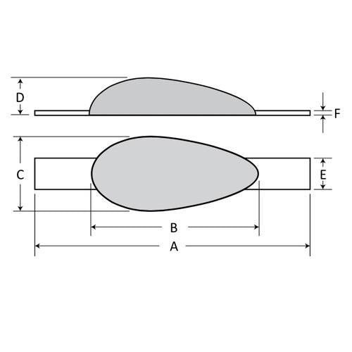 Zinc Tear Drop Anode w/ Strap
